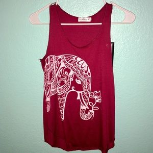 DONATING TODAY!! Red Elephant Tank Top